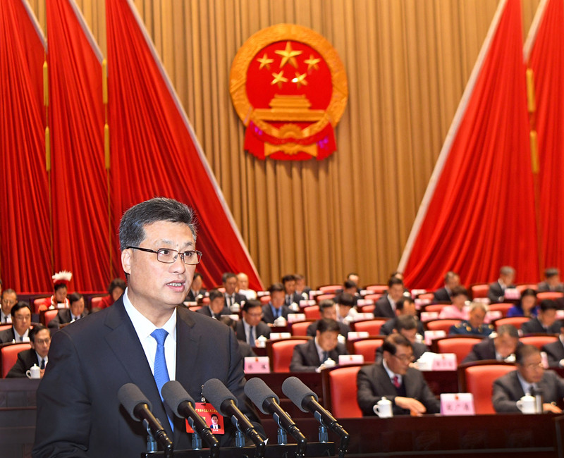 1月28日上午，省长马兴瑞在广东省十三届人大二次会议上作政府工作报告。南方日报记者 王辉 朱洪波 肖雄 摄_副本.jpg