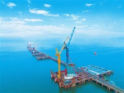 黄茅海项目施工现场。 珠海特区报记者 李建束 通讯员 冯珠仔 摄