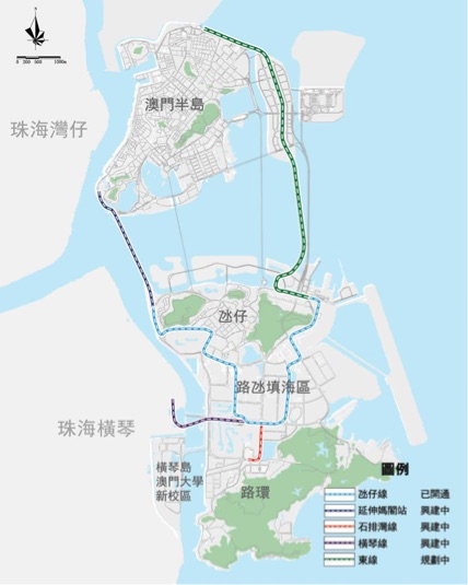 轻轨规划线网示意图。