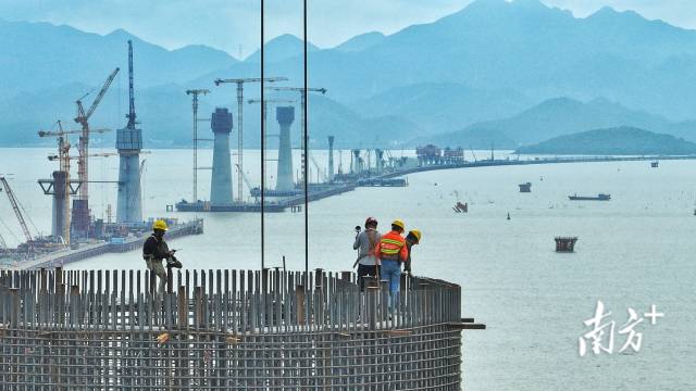 今年以来，黄茅海跨海通道5座主塔“节节攀升”，建设进展正在加速。 