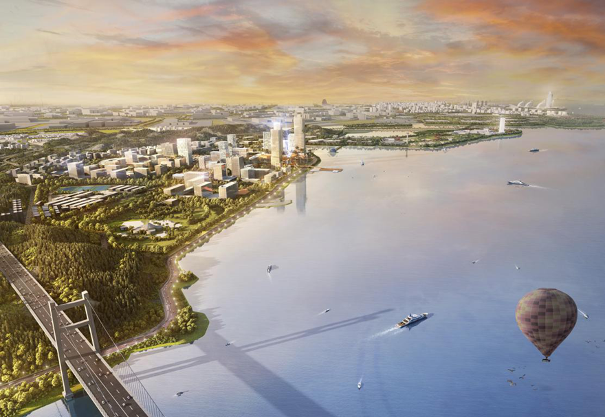 东莞滨海湾新区位于珠三角城市群东西岸交汇处，与前海、南沙等国家自贸片区紧密连接，是珠江东岸少有的可集中连片开发的战略性区域。图为滨海湾新区建设效果图。