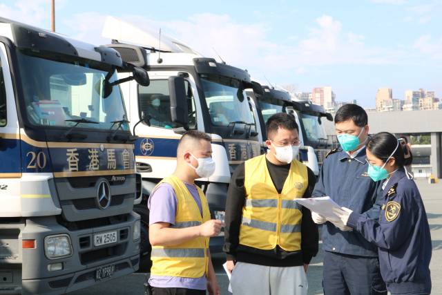 深圳湾海关关员正在对入境马匹实施监管。受访者供图