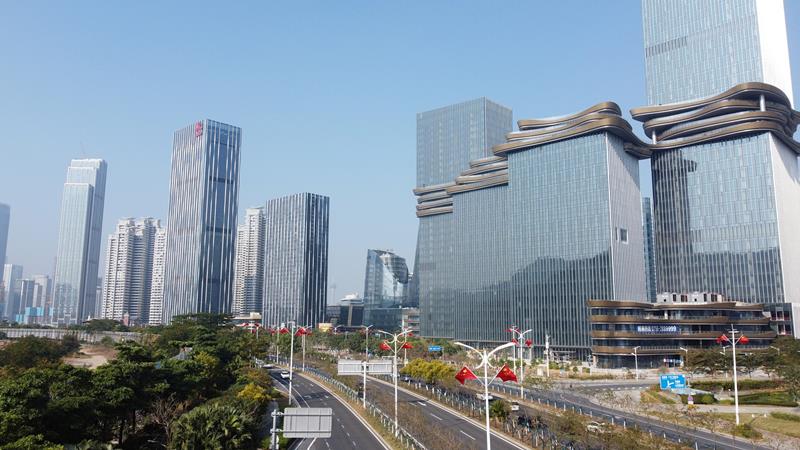 2024年1月1日，广东珠海，横琴粤澳深度合作区楼群。