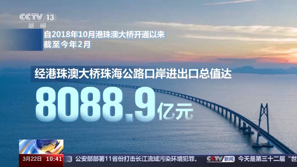 港珠澳大桥开通以来 经珠海公路口岸进出口总值累计突破8000亿元