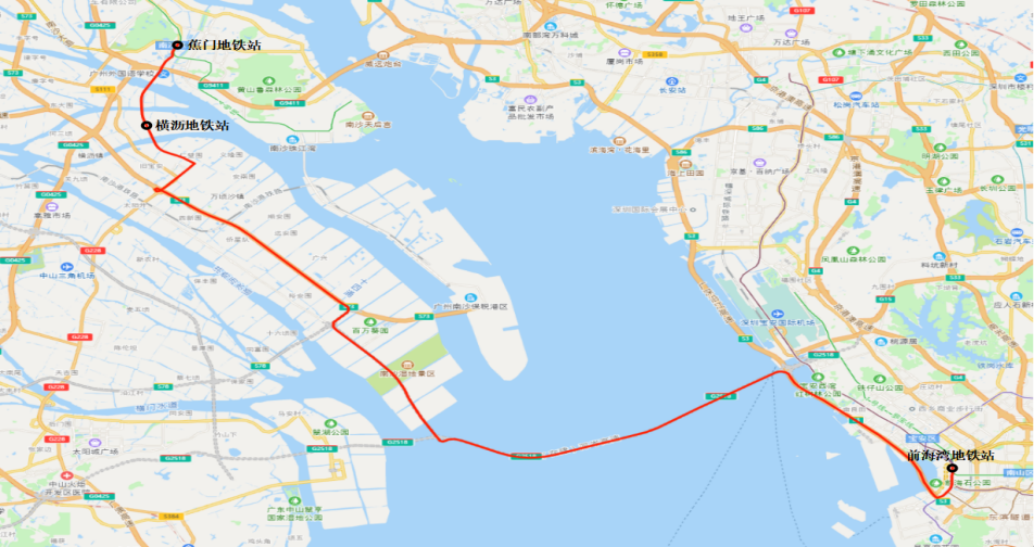 广深跨市公交站点示意图。图源：南沙交投集团