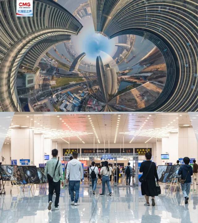▲两地往返的人流在“圆融”的琴澳影像中穿梭、打卡。双城与《连城》的寓意彼此呼应
