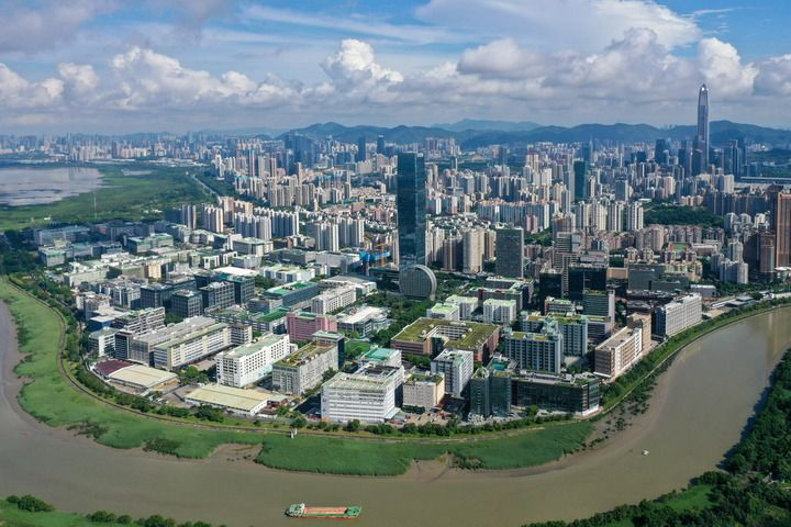 俯瞰河套深港科技创新合作区深圳园区（2023年8月23日摄，无人机照片）。新华社记者 梁旭 摄