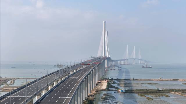 黄茅海跨海通道。  南方+ 关铭荣 拍摄