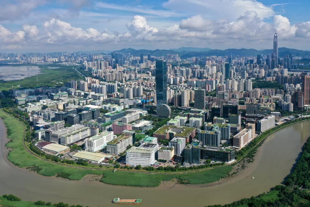 俯瞰河套深港科技创新合作区深圳园区（2023年8月23日摄，无人机照片）。新华社记者 梁旭 摄
