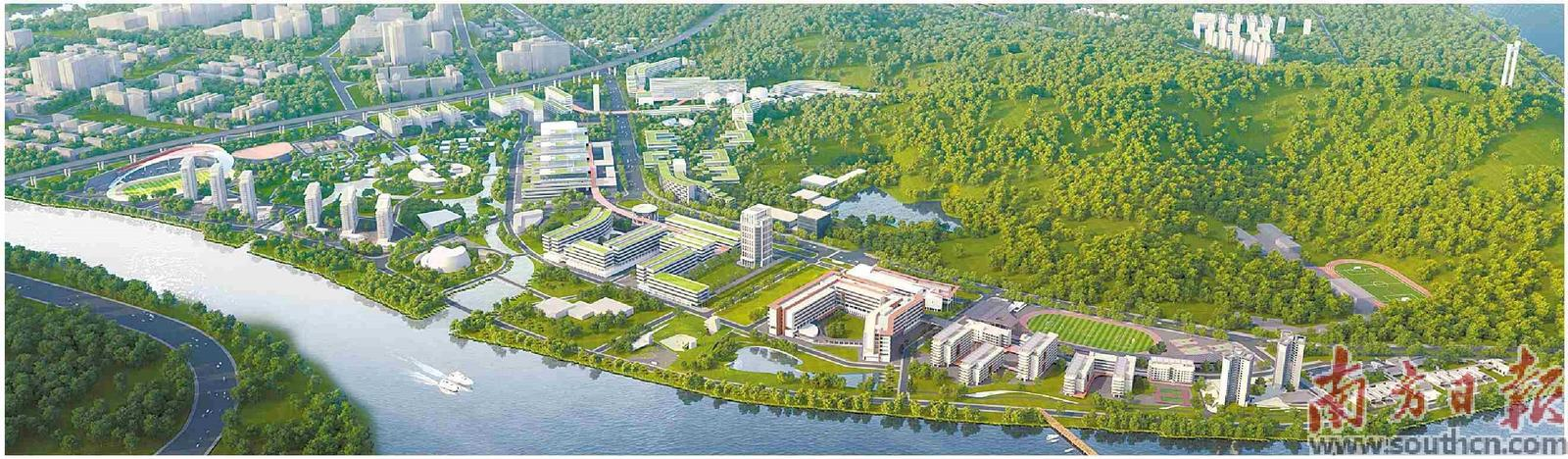 大湾区大学（滨海湾校区）效果图。滨海湾宣供图