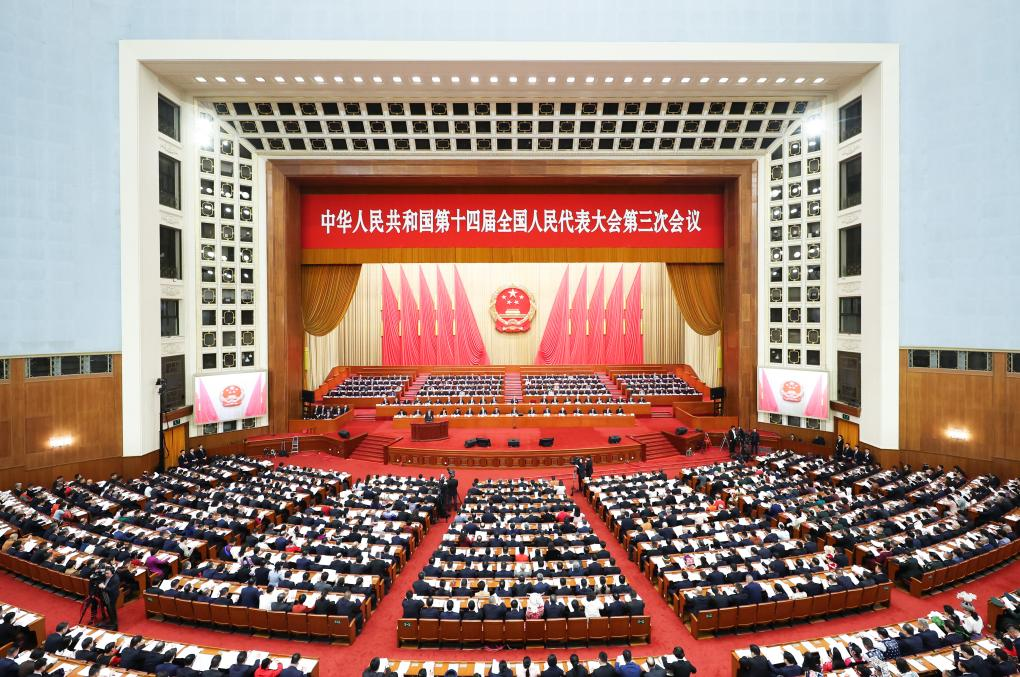 3月5日上午，第十四届全国人民代表大会第三次会议在北京人民大会堂开幕。新华社记者 丁海涛 摄