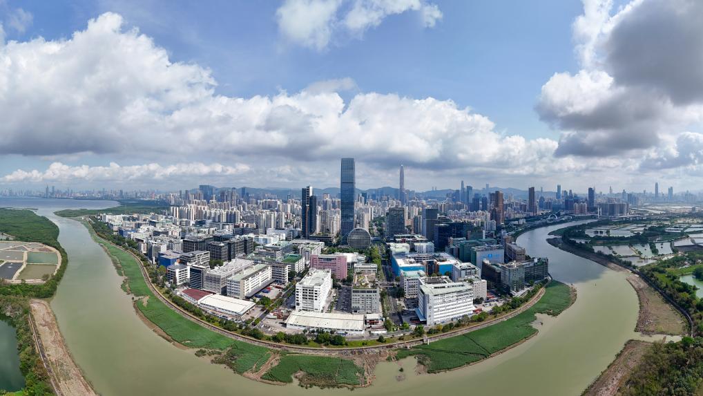 这是河套深港科技创新合作区（无人机全景照片，4月24日摄）。新华社记者 梁旭 摄