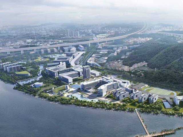 大湾区大学滨海湾校区效果图。