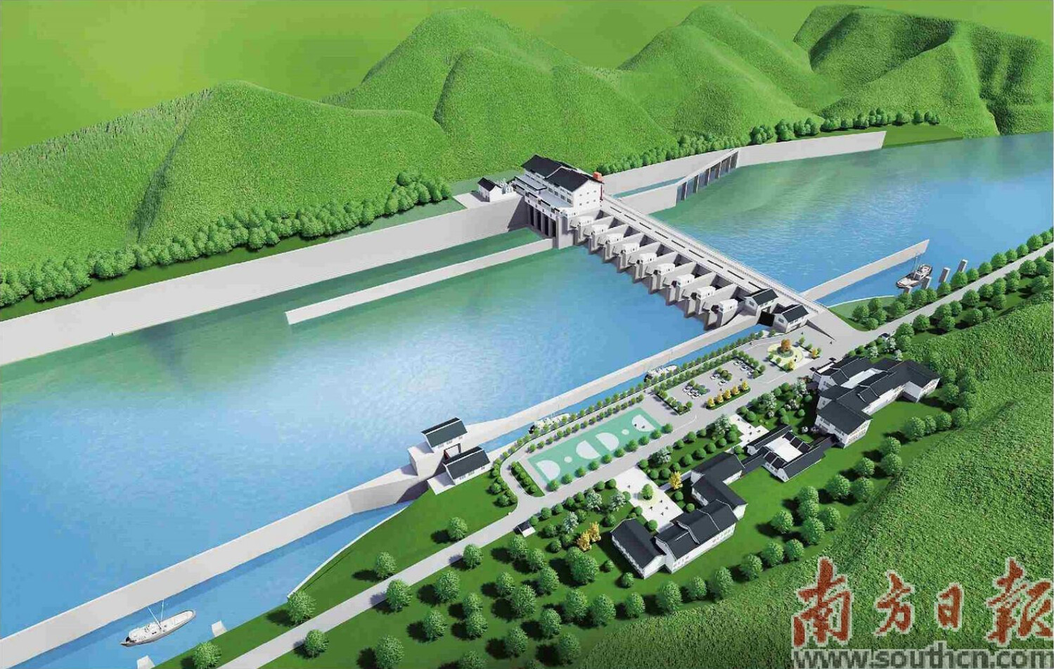 黄茅峡水库工程效果图。受访者供图