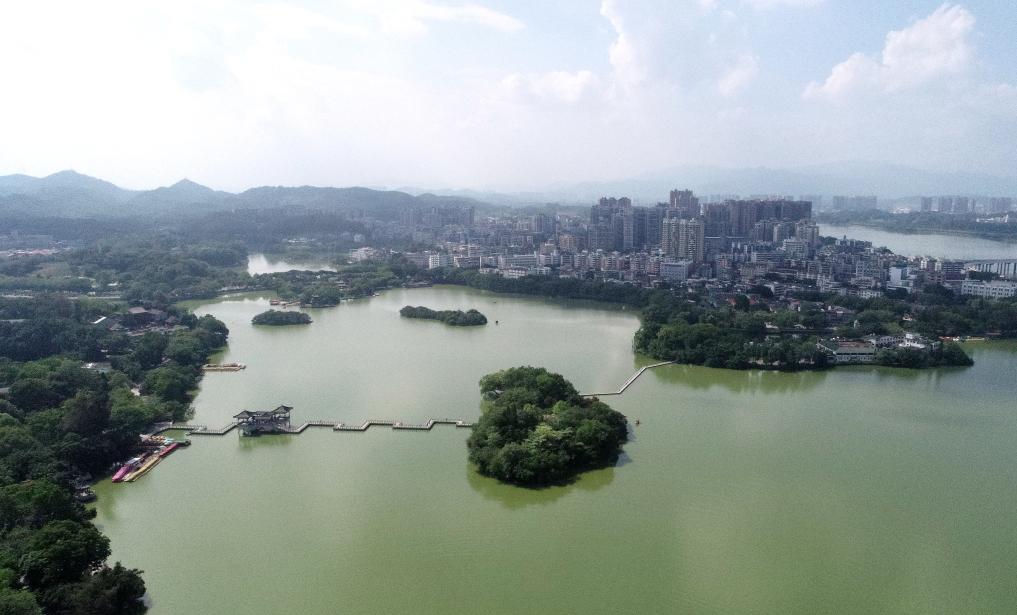 这是6月6日拍摄的惠州西湖一角（无人机照片）。新华社记者 卢汉欣 摄